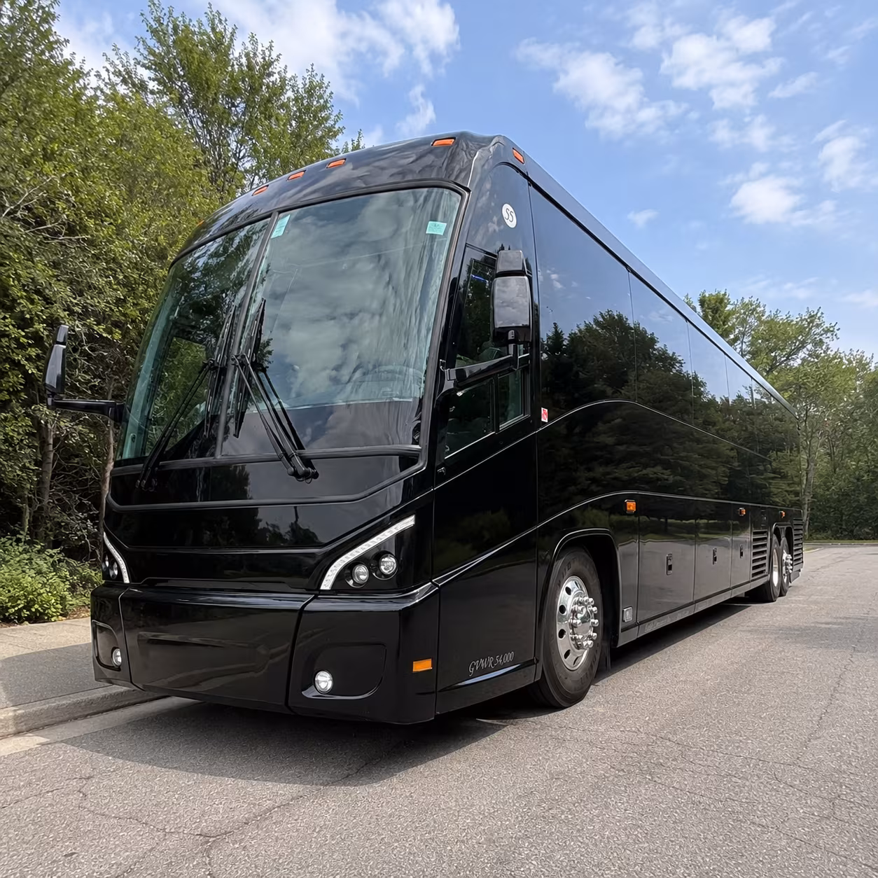 sandy charter bus rental exterior